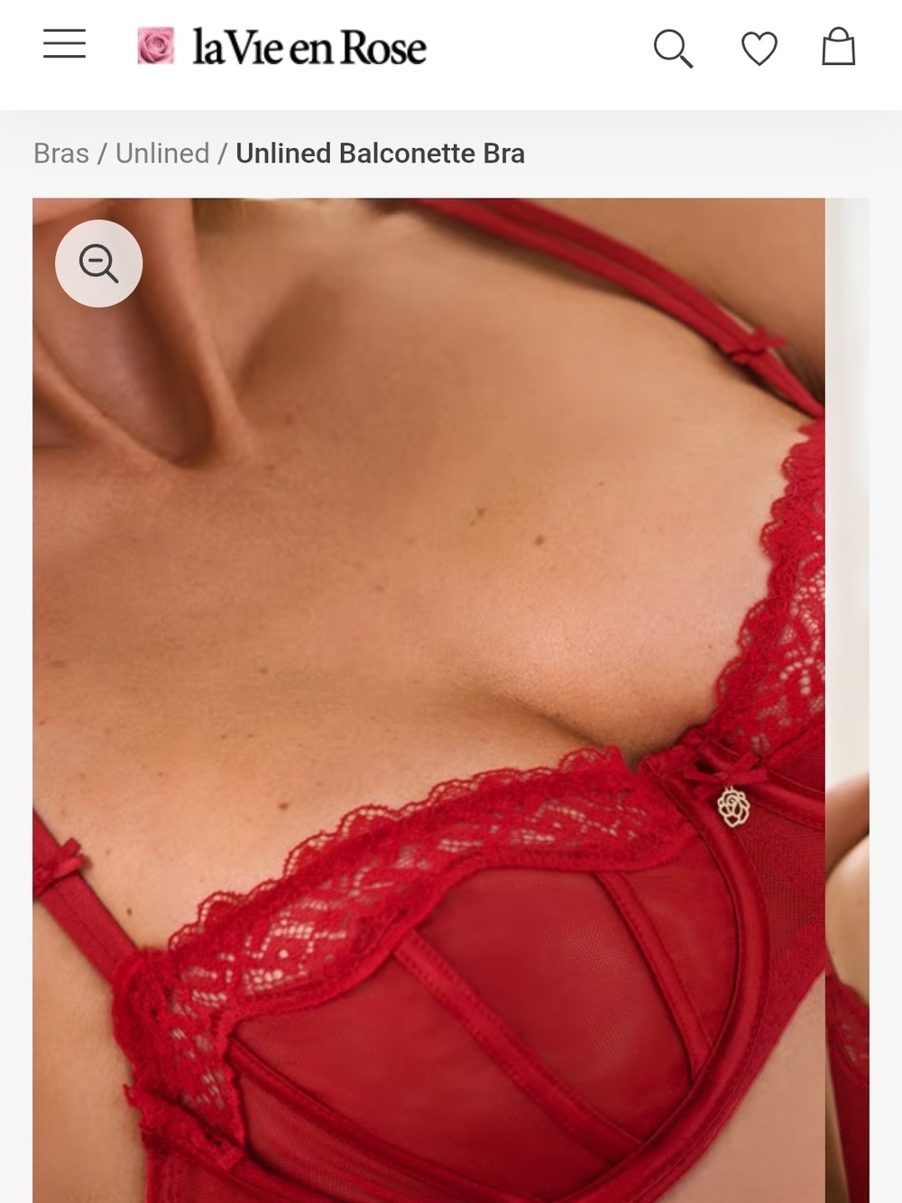 La Vie En Rose Red Lace Unlined Balconette Bra